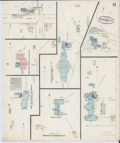 Sanborn Fire Insurance Map from Faribault, Rice County, Minnesota (1884), Sheet #0006 - Complete Map Set gallery image, historic Sanborn map, vintage wall art, Minnesota Minnesota