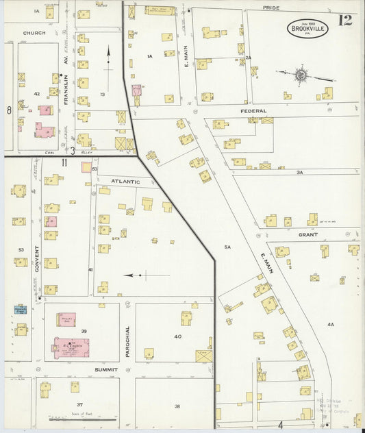Sanborn Fire Insurance Map from Brookville, Jefferson County, Pennsylvania (1910), Sheet #0012 - Historic Sanborn Fire Insurance Map Print, vintage old map wall art, antique decor, genealogy gift, Pennsylvania Pennsylvania map