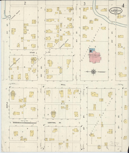 Sanborn Fire Insurance Map from Zumbrota, Goodhue County, Minnesota (1911), Sheet #0004 - Historic Sanborn Fire Insurance Map Print, vintage old map wall art, antique decor, genealogy gift, Minnesota Minnesota map