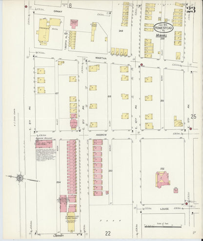 Sanborn Fire Insurance Map from Homestead, Allegheny County, Pennsylvania (1913), Sheet #0023 - Historic Sanborn Fire Insurance Map Print, vintage old map wall art, antique decor, genealogy gift, Pennsylvania Pennsylvania map