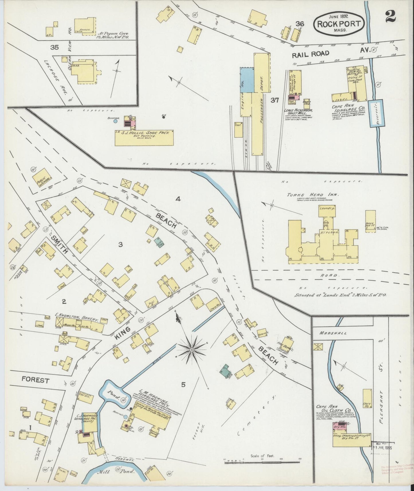 Sanborn Fire Insurance Map from Rockport, Essex County, Massachusetts (1892), Sheet #0002 - Complete Map Set gallery image, historic Sanborn map, vintage wall art, Massachusetts Massachusetts