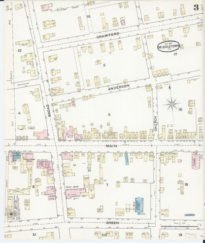 Sanborn Fire Insurance Map from Middletown, New Castle County, Delaware (1891), Sheet #0003 - Complete Map Set gallery image, historic Sanborn map, vintage wall art, Delaware Delaware