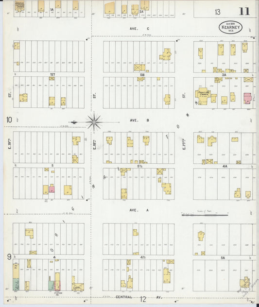 Sanborn Fire Insurance Map from Kearney, Buffalo County, Nebraska (1899), Sheet #0011 - Historic Sanborn Fire Insurance Map Print, vintage old map wall art, antique decor, genealogy gift, Nebraska Nebraska map