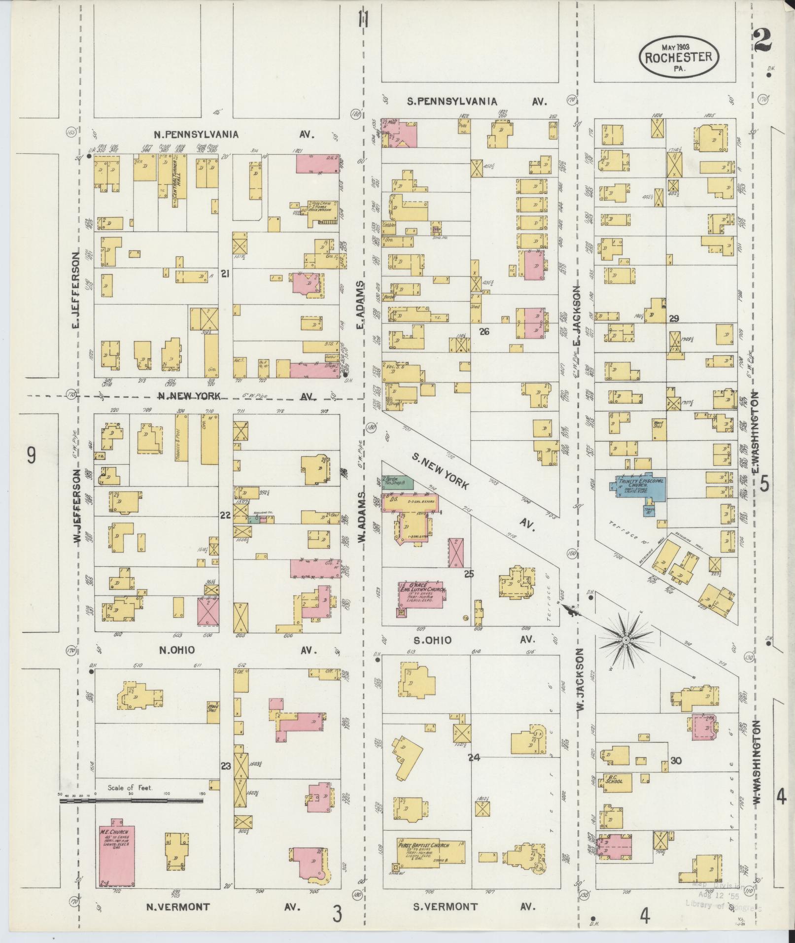 Sanborn Fire Insurance Map from Rochester, Beaver County, Pennsylvania (1903), Sheet #0002 - Complete Map Set gallery image, historic Sanborn map, vintage wall art, Pennsylvania Pennsylvania