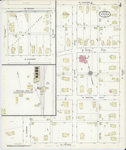 Sanborn Fire Insurance Map from Virden, Macoupin County, Illinois (1914), Sheet #0004 - Complete Map Set gallery image, historic Sanborn map, vintage wall art, Illinois Illinois