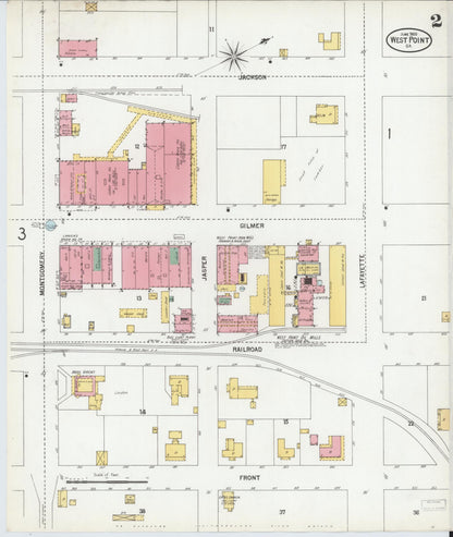 Sanborn Fire Insurance Map from West Point, Troup County, Georgia (1900), Sheet #0002 - Complete Map Set gallery image, historic Sanborn map, vintage wall art, Georgia Georgia