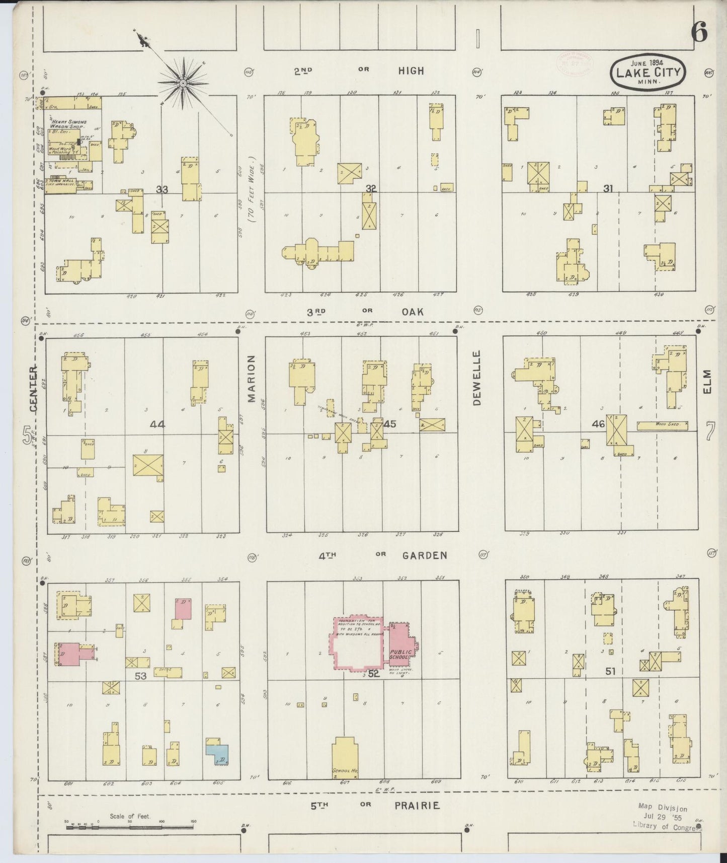 Sanborn Fire Insurance Map from Lake City, Wabasha County, Minnesota (1894), Sheet #0006 - Historic Sanborn Fire Insurance Map Print, vintage old map wall art, antique decor, genealogy gift, Minnesota Minnesota map