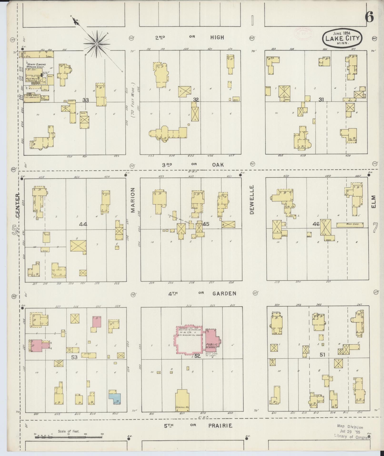 Sanborn Fire Insurance Map from Lake City, Wabasha County, Minnesota (1894), Sheet #0006 - Historic Sanborn Fire Insurance Map Print, vintage old map wall art, antique decor, genealogy gift, Minnesota Minnesota map
