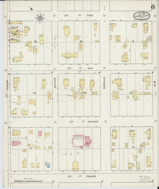 Sanborn Fire Insurance Map from Lake City, Wabasha County, Minnesota (1894), Sheet #0006 - Historic Sanborn Fire Insurance Map Print, vintage old map wall art, antique decor, genealogy gift, Minnesota Minnesota map