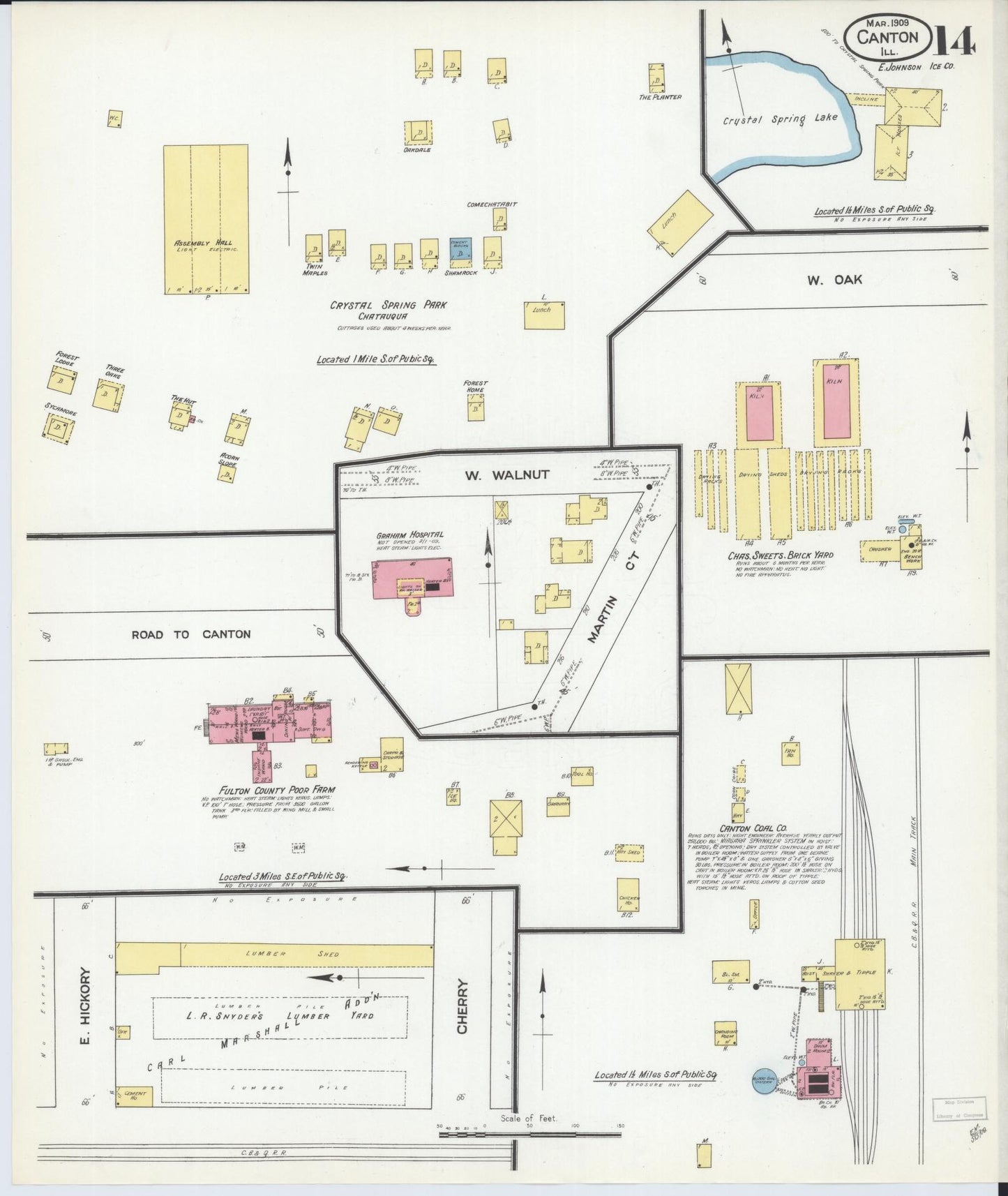 Sanborn Fire Insurance Map from Canton, Fulton County, Illinois (1909), Sheet #0014 - Complete Map Set gallery image, historic Sanborn map, vintage wall art, Illinois Illinois