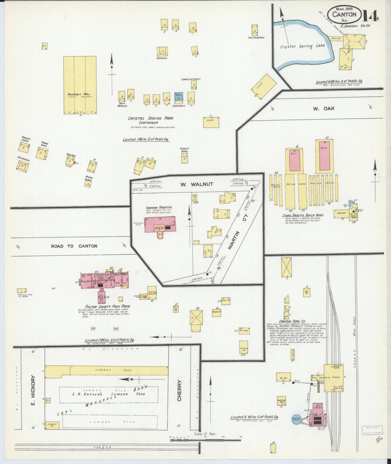 Sanborn Fire Insurance Map from Canton, Fulton County, Illinois (1909), Sheet #0014 - Complete Map Set gallery image, historic Sanborn map, vintage wall art, Illinois Illinois