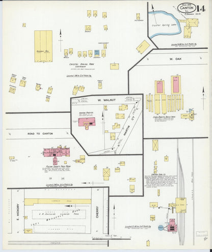 Sanborn Fire Insurance Map from Canton, Fulton County, Illinois (1909), Sheet #0014 - Complete Map Set gallery image, historic Sanborn map, vintage wall art, Illinois Illinois
