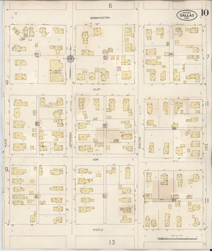 Sanborn Fire Insurance Map from Dallas, Polk County, Oregon (1939), Sheet #0010 - Complete Map Set gallery image, historic Sanborn map, vintage wall art, Oregon Oregon