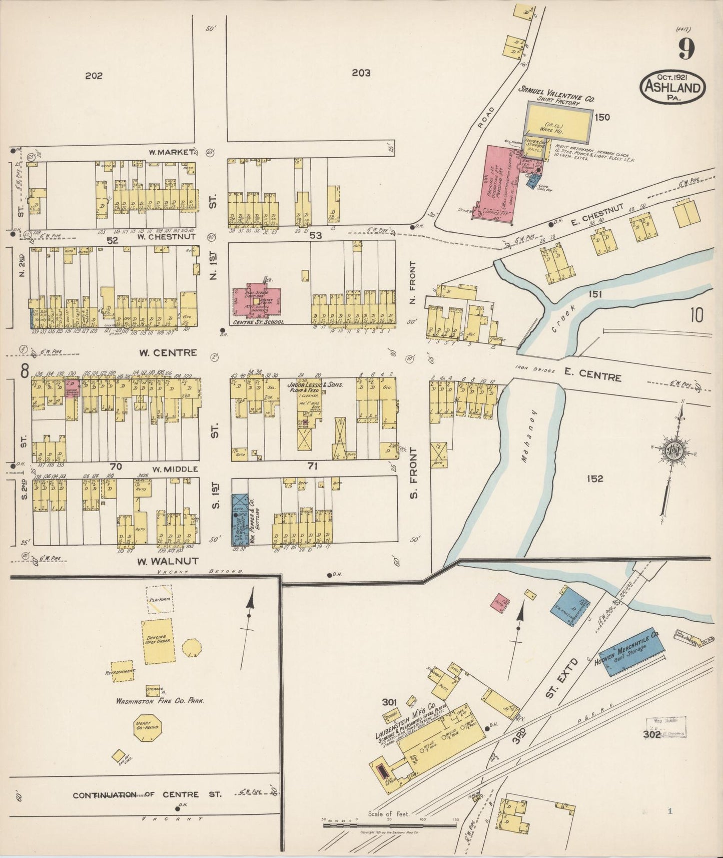 Sanborn Fire Insurance Map from Ashland, Schuylkill County, Pennsylvania (1921), Sheet #0009 - Historic Sanborn Fire Insurance Map Print, vintage old map wall art, antique decor, genealogy gift, Pennsylvania Pennsylvania map