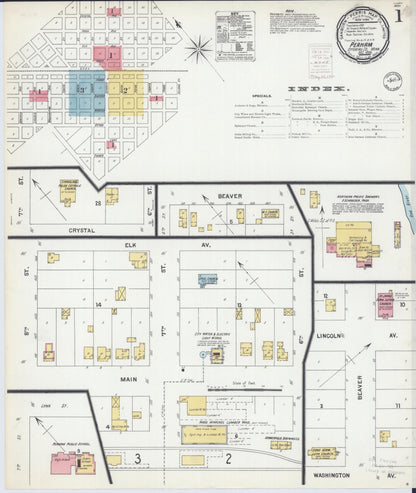 Sanborn Fire Insurance Map from Perham, Otter Tail County, Minnesota (1899), Sheet #0001 - Complete Map Set gallery image, historic Sanborn map, vintage wall art, Minnesota Minnesota