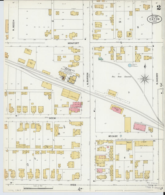 Sanborn Fire Insurance Map from Eaton, Preble County, Ohio (1899), Sheet #0002 - Historic Sanborn Fire Insurance Map Print, vintage old map wall art, antique decor, genealogy gift, Ohio Ohio map