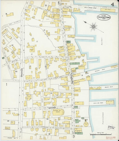 Sanborn Fire Insurance Map from Provincetown, Barnstable County, Massachusetts (1902), Sheet #0004 - Historic Sanborn Fire Insurance Map Print, vintage old map wall art, antique decor, genealogy gift, Massachusetts Massachusetts map