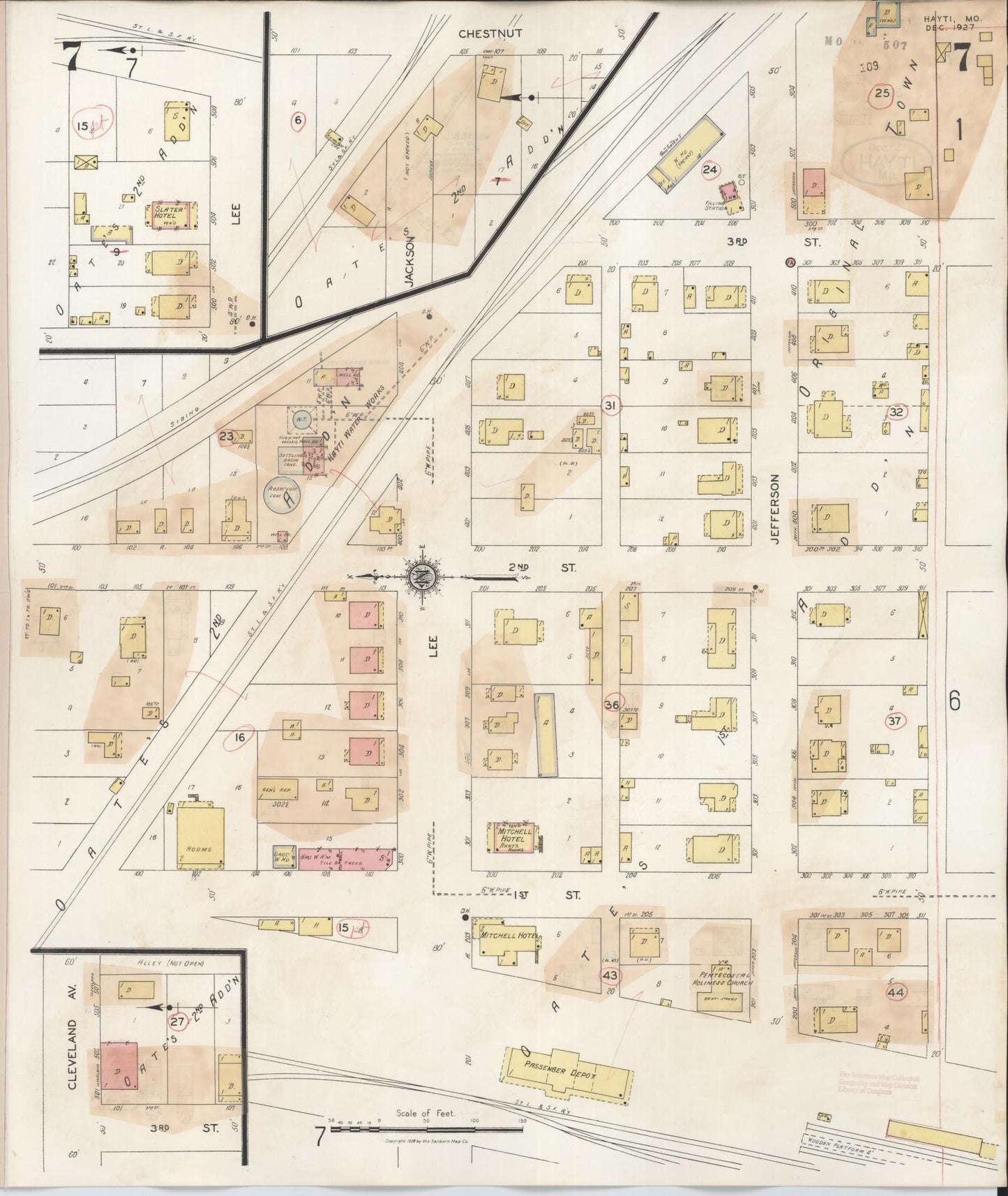 Sanborn Fire Insurance Map from Hayti, Pemiscot County, Missouri (1944), Sheet #0007 - Complete Map Set gallery image, historic Sanborn map, vintage wall art, Missouri Missouri