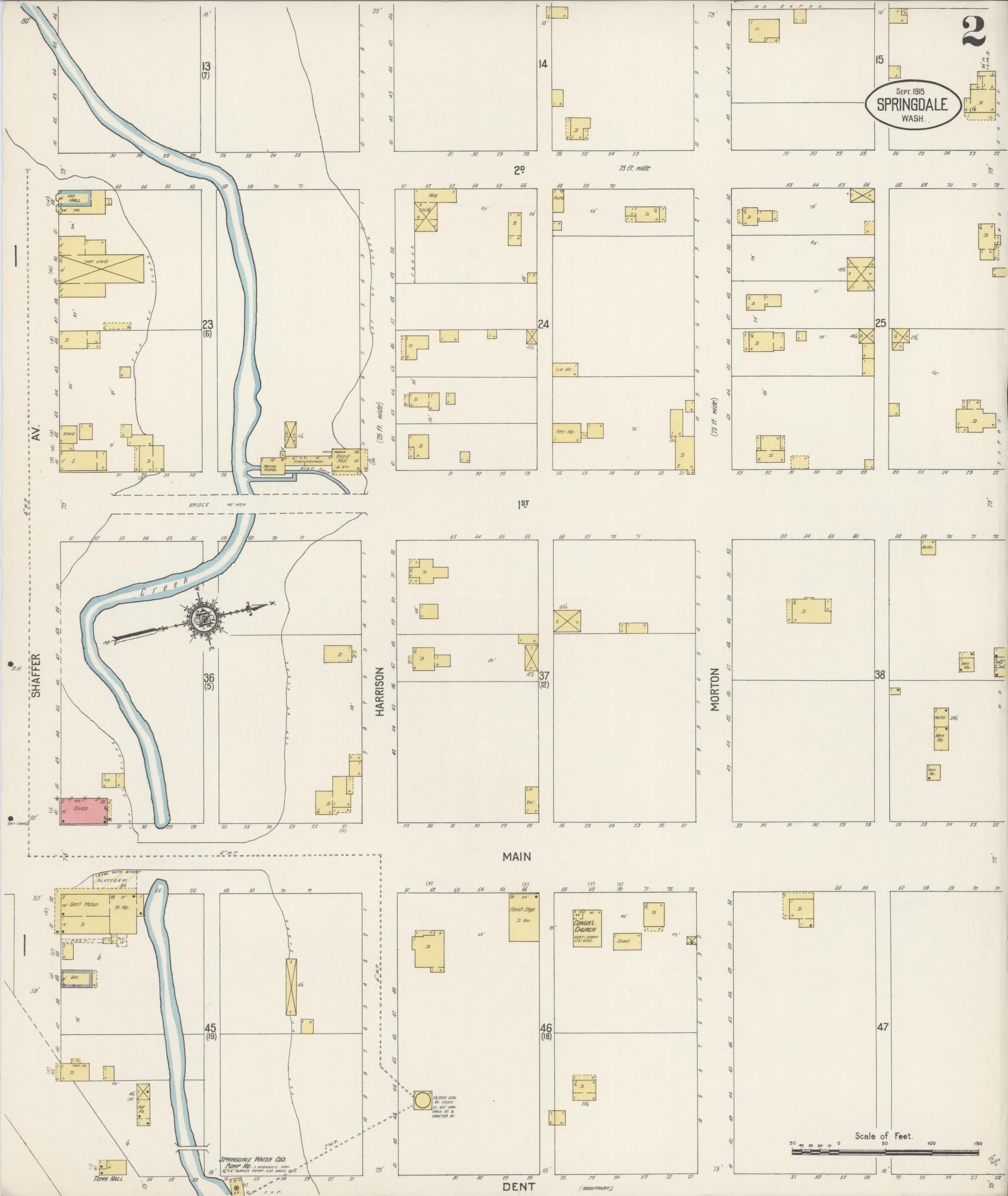 Sanborn Fire Insurance Map from Springdale, Stevens County, Washington (1915), Sheet #0002 - Historic Sanborn Fire Insurance Map Print, vintage old map wall art, antique decor, genealogy gift, Washington Washington map