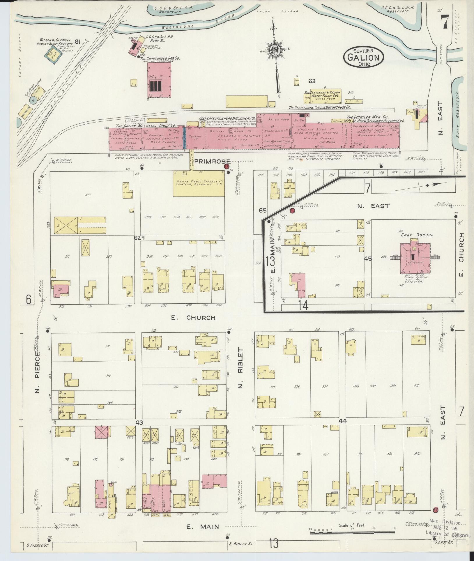 Sanborn Fire Insurance Map from Galion, Crawford County, Ohio (1913), Sheet #0007 - Complete Map Set gallery image, historic Sanborn map, vintage wall art, Ohio Ohio
