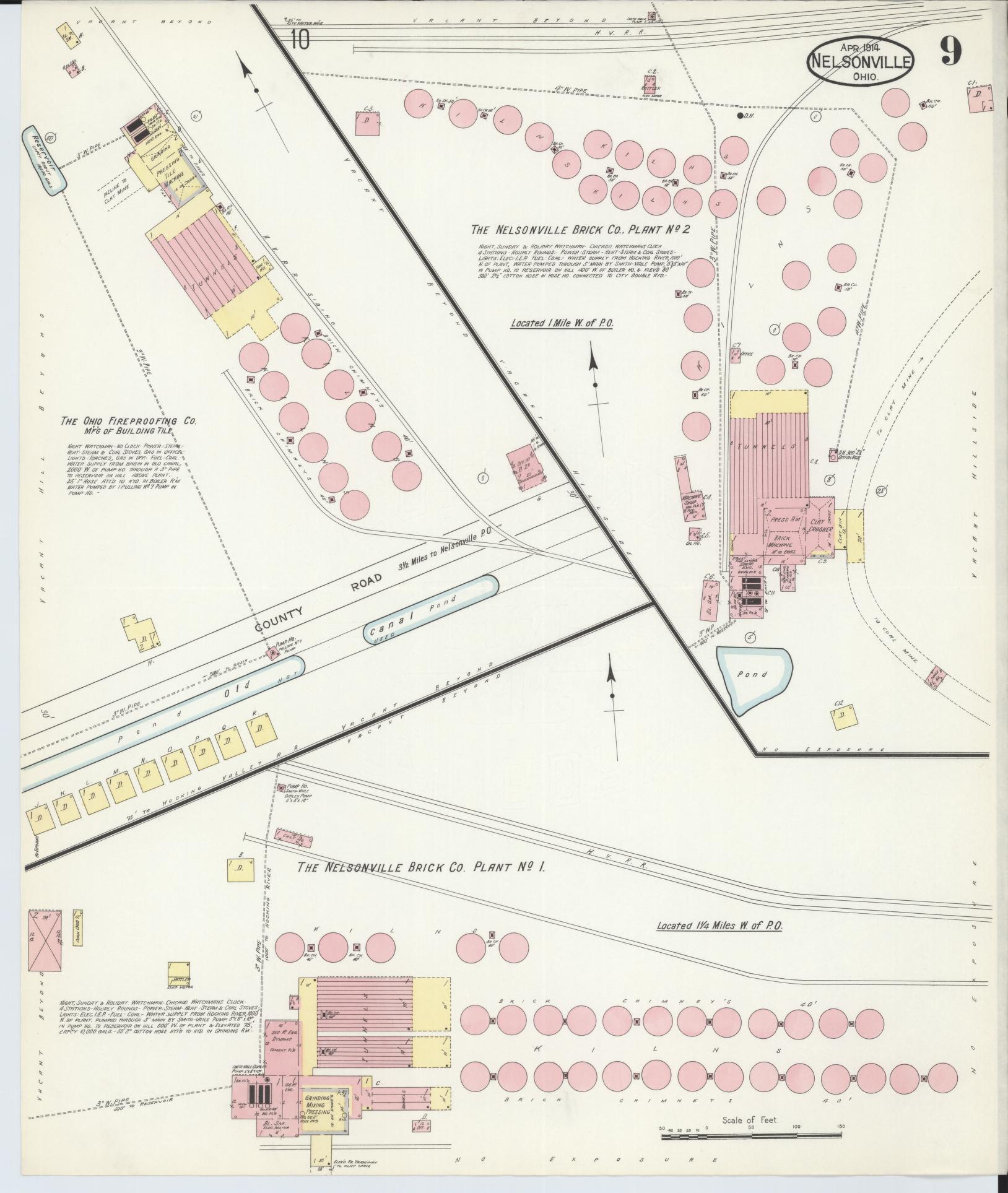 Sanborn Fire Insurance Map from Nelsonville, Athens County, Ohio (1914), Sheet #0009 - Complete Map Set gallery image, historic Sanborn map, vintage wall art, Ohio Ohio