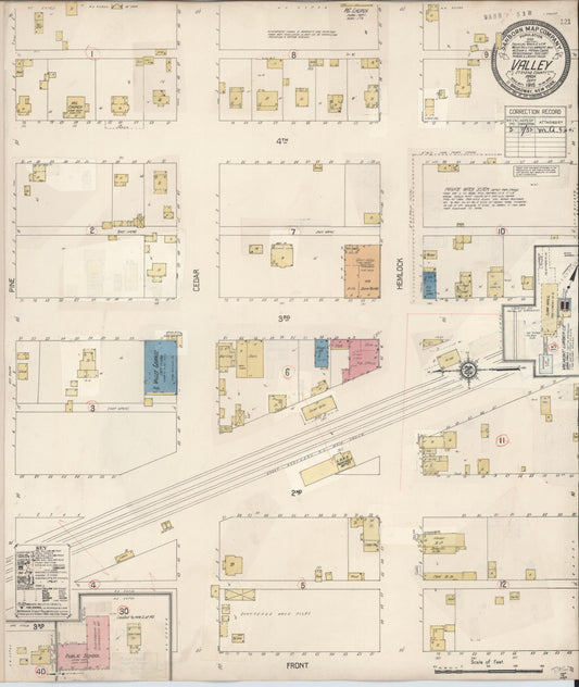 Sanborn Fire Insurance Map from Valley, Stevens County, Washington (1932), Sheet #0001 - Historic Sanborn Fire Insurance Map Print, vintage old map wall art, antique decor, genealogy gift, Washington Washington map