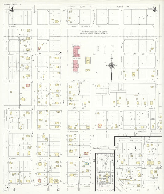 Sanborn Fire Insurance Map from Cross Plains, Callahan County, Texas (1939), Sheet #0004 - Historic Sanborn Fire Insurance Map Print, vintage old map wall art, antique decor, genealogy gift, Texas Texas map