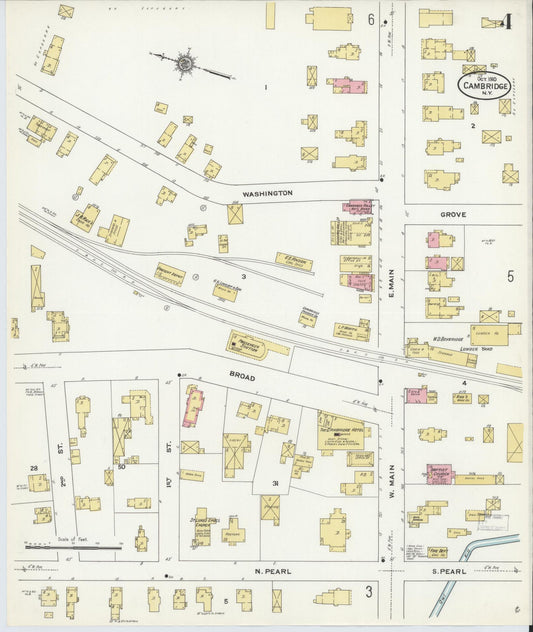 Sanborn Fire Insurance Map from Cambridge, Washington County, New York (1910), Sheet #0004 - Historic Sanborn Fire Insurance Map Print, vintage old map wall art, antique decor, genealogy gift, New York New York map