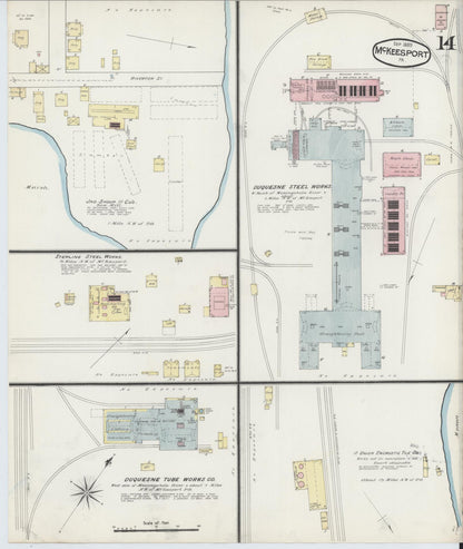 Sanborn Fire Insurance Map from McKeesport, Allegheny County, Pennsylvania (1889), Sheet #0014 - Complete Map Set gallery image, historic Sanborn map, vintage wall art, Pennsylvania Pennsylvania