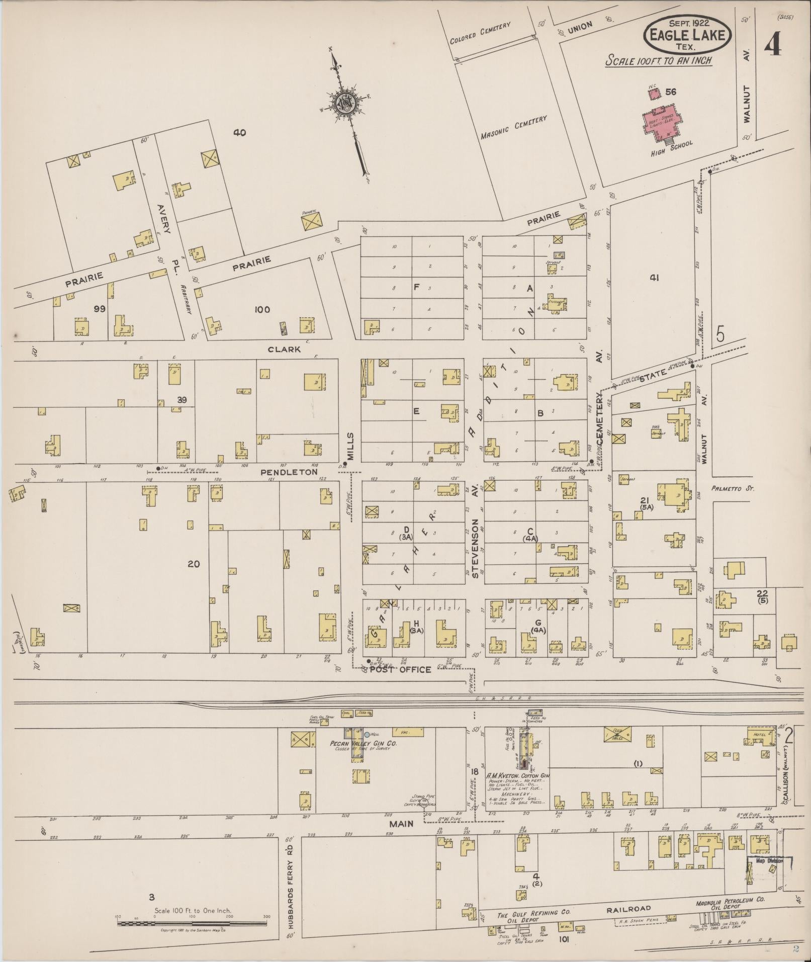 Sanborn Fire Insurance Map from Eagle Lake, Colorado County, Texas (1922), Sheet #0004 - Complete Map Set gallery image, historic Sanborn map, vintage wall art, Eagle Lake Colorado