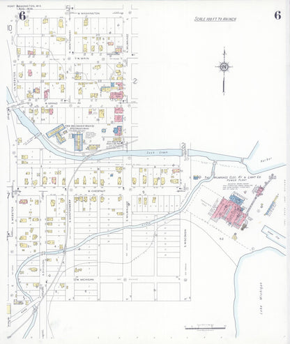 Sanborn Fire Insurance Map from Port Washington, Ozaukee County, Wisconsin (1938), Sheet #0006 - Complete Map Set gallery image, historic Sanborn map, vintage wall art, Wisconsin Wisconsin