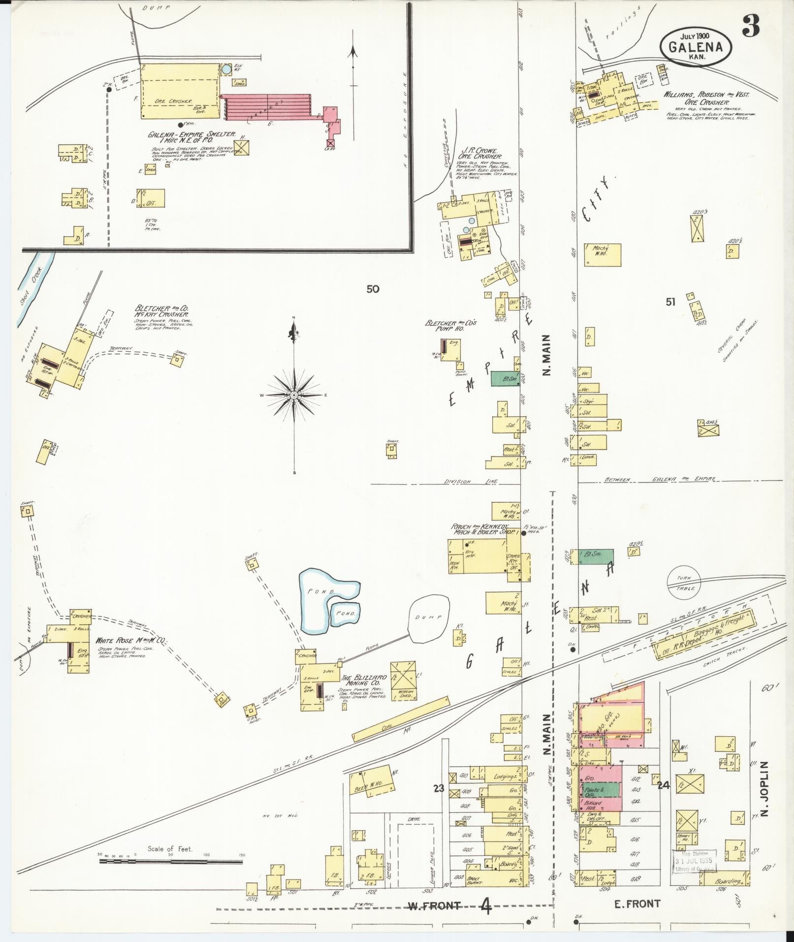 Sanborn Fire Insurance Map from Galena, Cherokee County, Kansas (1900), Sheet #0003 - Complete Map Set gallery image, historic Sanborn map, vintage wall art, Kansas Kansas
