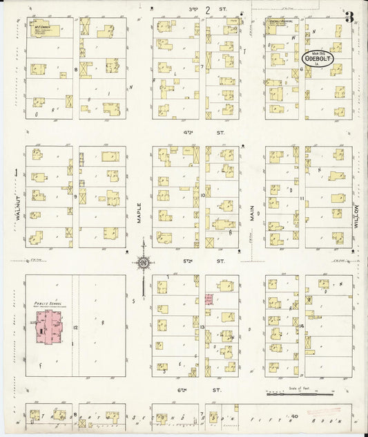 Sanborn Fire Insurance Map from Odebolt, Sac County, Iowa (1915), Sheet #0003 - Historic Sanborn Fire Insurance Map Print, vintage old map wall art