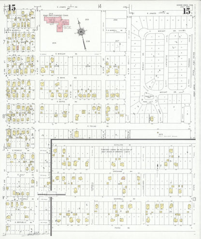 Sanborn Fire Insurance Map from Goose Creek, Harris County, Texas (1939), Sheet #0015 - Complete Map Set gallery image, historic Sanborn map, vintage wall art, Texas Texas