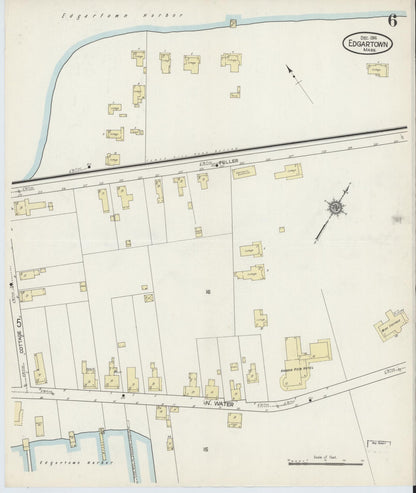 Sanborn Fire Insurance Map from Edgartown, Dukes County, Massachusetts (1914), Sheet #0006 - Complete Map Set gallery image, historic Sanborn map, vintage wall art, Massachusetts Massachusetts