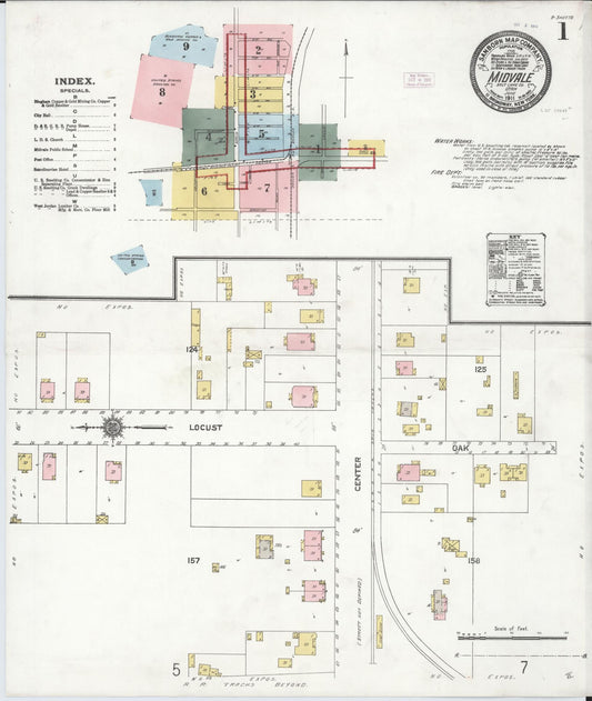 Sanborn Fire Insurance Map from Midvale, Salt Lake County, Utah (1911), Sheet #0001 - Complete Map Set gallery image, historic Sanborn map, vintage wall art, Utah Utah