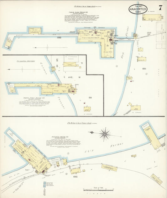 Sanborn Fire Insurance Map from Anacortes, Skagit County, Washington (1897), Sheet #0007 - Historic Sanborn Fire Insurance Map Print, vintage old map wall art, antique decor, genealogy gift, Washington Washington map