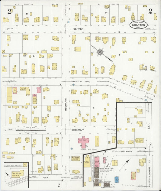 Sanborn Fire Insurance Map from Grafton, Lorain County, Ohio (1926), Sheet #0002 - Historic Sanborn Fire Insurance Map Print, vintage old map wall art, antique decor, genealogy gift, Ohio Ohio map