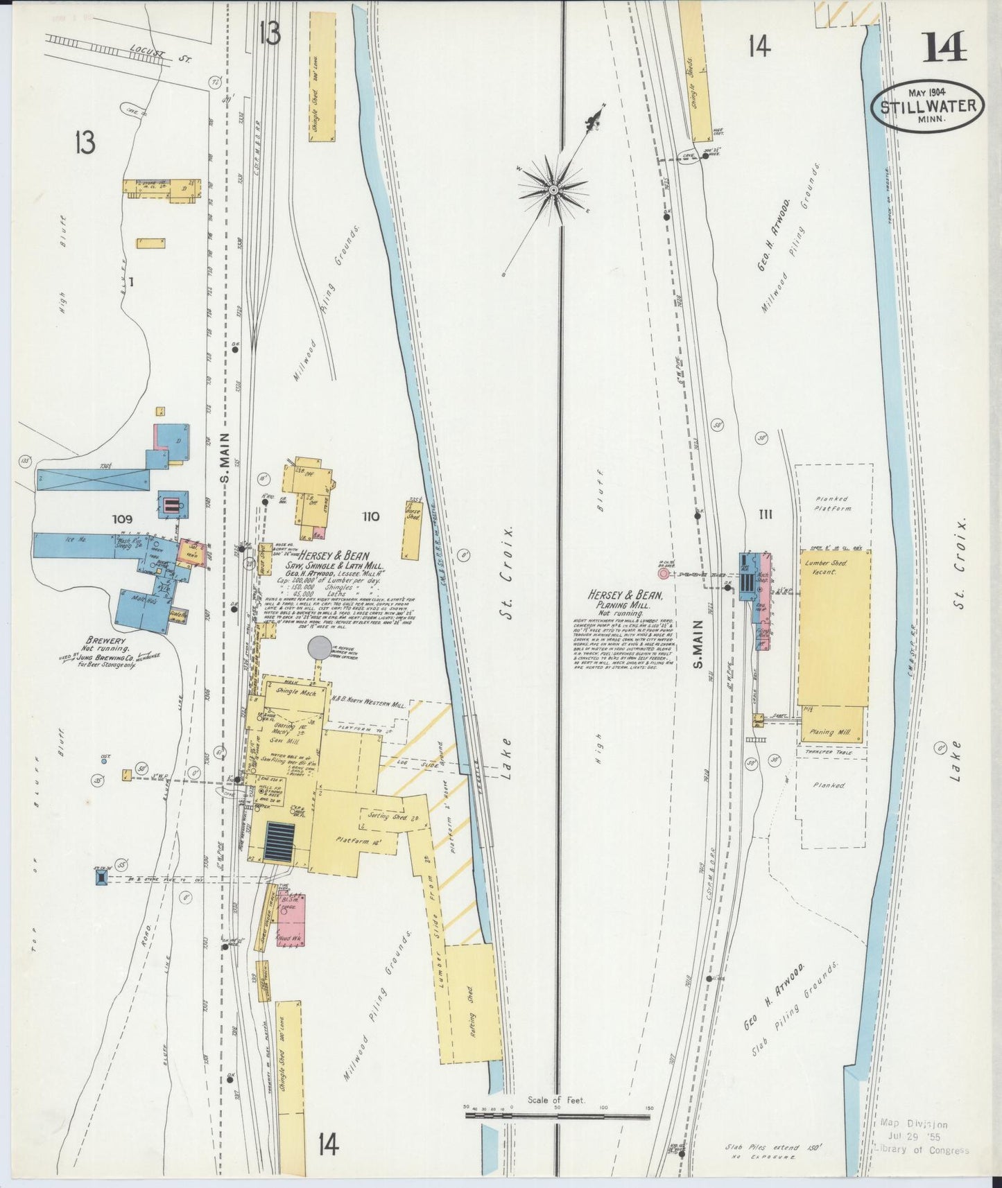 Sanborn Fire Insurance Map from Stillwater, Washington County, Minnesota (1904), Sheet #0014 - Complete Map Set gallery image, historic Sanborn map, vintage wall art, Minnesota Minnesota