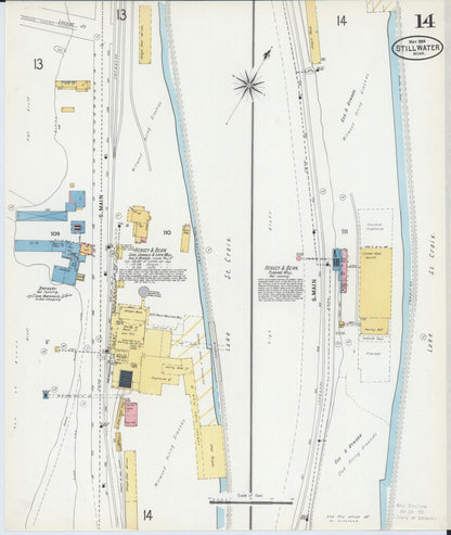 Sanborn Fire Insurance Map from Stillwater, Washington County, Minnesota (1904), Sheet #0014 - Complete Map Set gallery image, historic Sanborn map, vintage wall art, Minnesota Minnesota