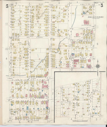 Sanborn Fire Insurance Map from Wilmington, Clinton County, Ohio (1949), Sheet #0005 - Complete Map Set gallery image, historic Sanborn map, vintage wall art, Ohio Ohio