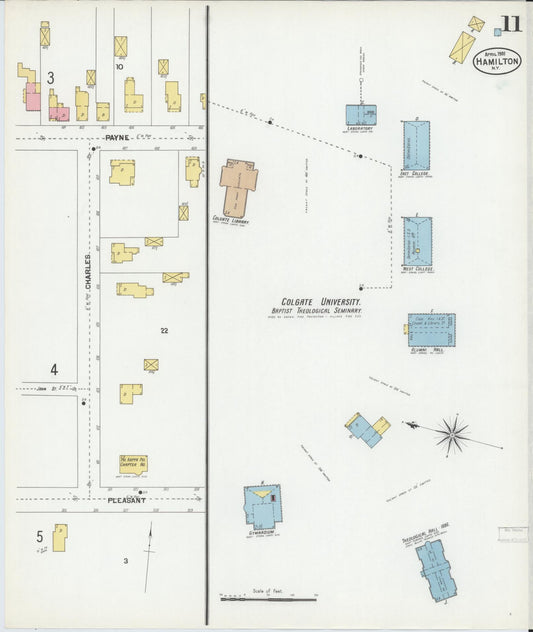 Sanborn Fire Insurance Map from Hamilton, Madison County, New York (1901), Sheet #0011 - Historic Sanborn Fire Insurance Map Print, vintage old map wall art, antique decor, genealogy gift, New York New York map
