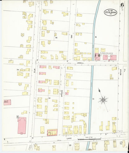 Sanborn Fire Insurance Map from Saint Albans, Franklin County, Vermont (1906), Sheet #0006 - Complete Map Set gallery image, historic Sanborn map, vintage wall art, Vermont Vermont