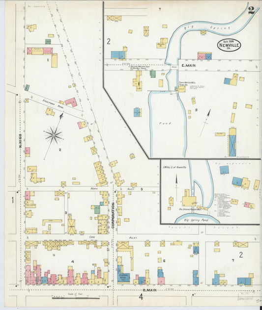 Sanborn Fire Insurance Map from Newville, Cumberland County, Pennsylvania (1904), Sheet #0002 - Historic Sanborn Fire Insurance Map Print, vintage old map wall art, antique decor, genealogy gift, Pennsylvania Pennsylvania map