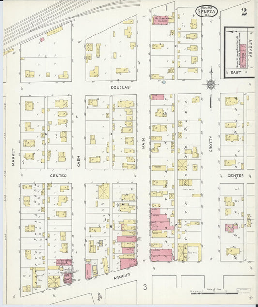 Sanborn Fire Insurance Map from Seneca, La Salle County, Illinois (1913), Sheet #0002 - Historic Sanborn Fire Insurance Map Print, vintage old map wall art, antique decor, genealogy gift, Illinois Illinois map