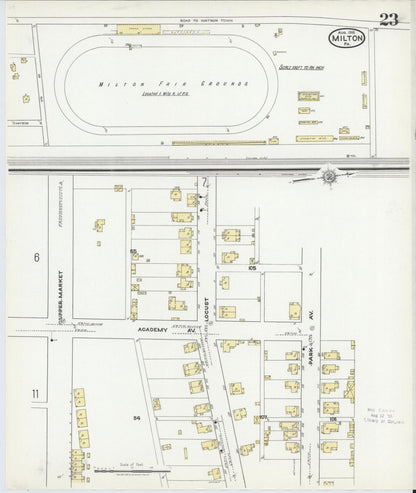 Sanborn Fire Insurance Map from Milton, Northumberland County, Pennsylvania (1918), Sheet #0023 - Historic Sanborn Fire Insurance Map Print, vintage old map wall art, antique decor, genealogy gift, Pennsylvania Pennsylvania map