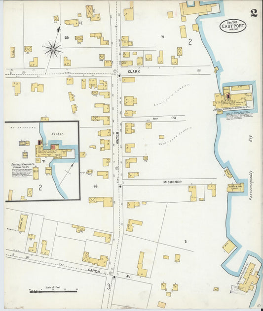 Sanborn Fire Insurance Map from Eastport, Washington County, Maine (1903), Sheet #0002 - Historic Sanborn Fire Insurance Map Print, vintage old map wall art, antique decor, genealogy gift, Maine Maine map