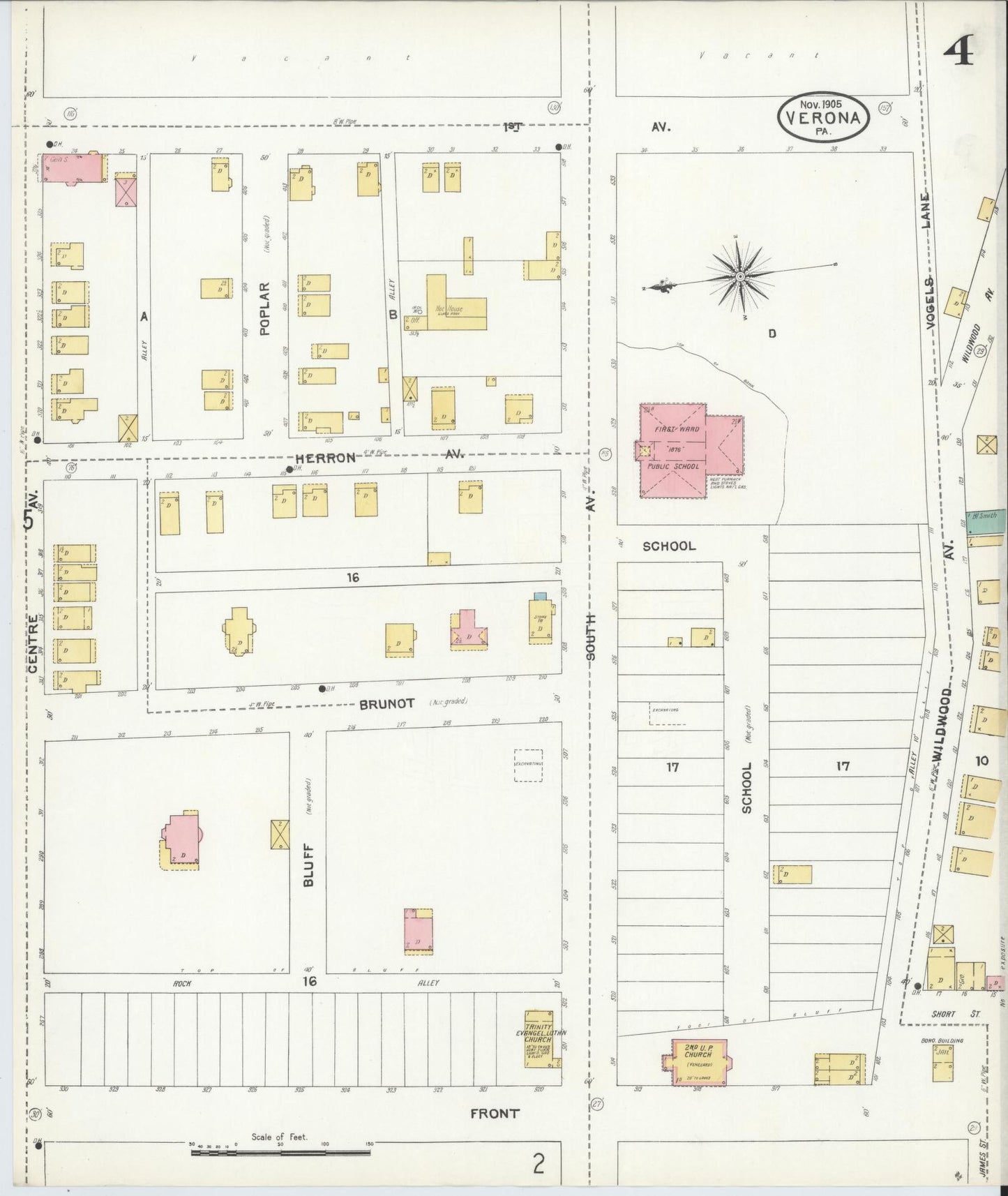 Sanborn Fire Insurance Map from Verona, Allegheny County, Pennsylvania (1905), Sheet #0004 - Complete Map Set gallery image, historic Sanborn map, vintage wall art, Pennsylvania Pennsylvania