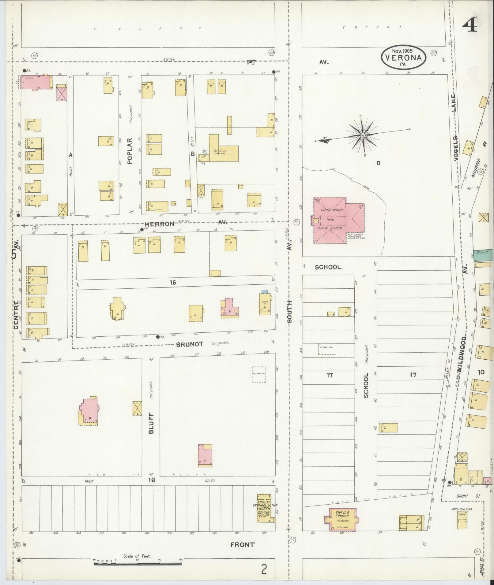 Sanborn Fire Insurance Map from Verona, Allegheny County, Pennsylvania (1905), Sheet #0004 - Complete Map Set gallery image, historic Sanborn map, vintage wall art, Pennsylvania Pennsylvania