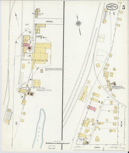 Sanborn Fire Insurance Map from Wharton, Wharton County, Texas (1912), Sheet #0006 - Complete Map Set gallery image, historic Sanborn map, vintage wall art, Texas Texas